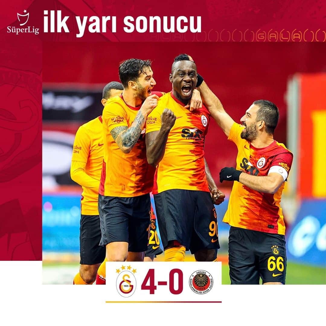 ガラタサライSKさんのインスタグラム写真 - (ガラタサライSKInstagram)「İlk yarı sonucu: #Galatasaray 4-0 Gençlerbirliği #GSvGB」1月10日 1時50分 - galatasaray