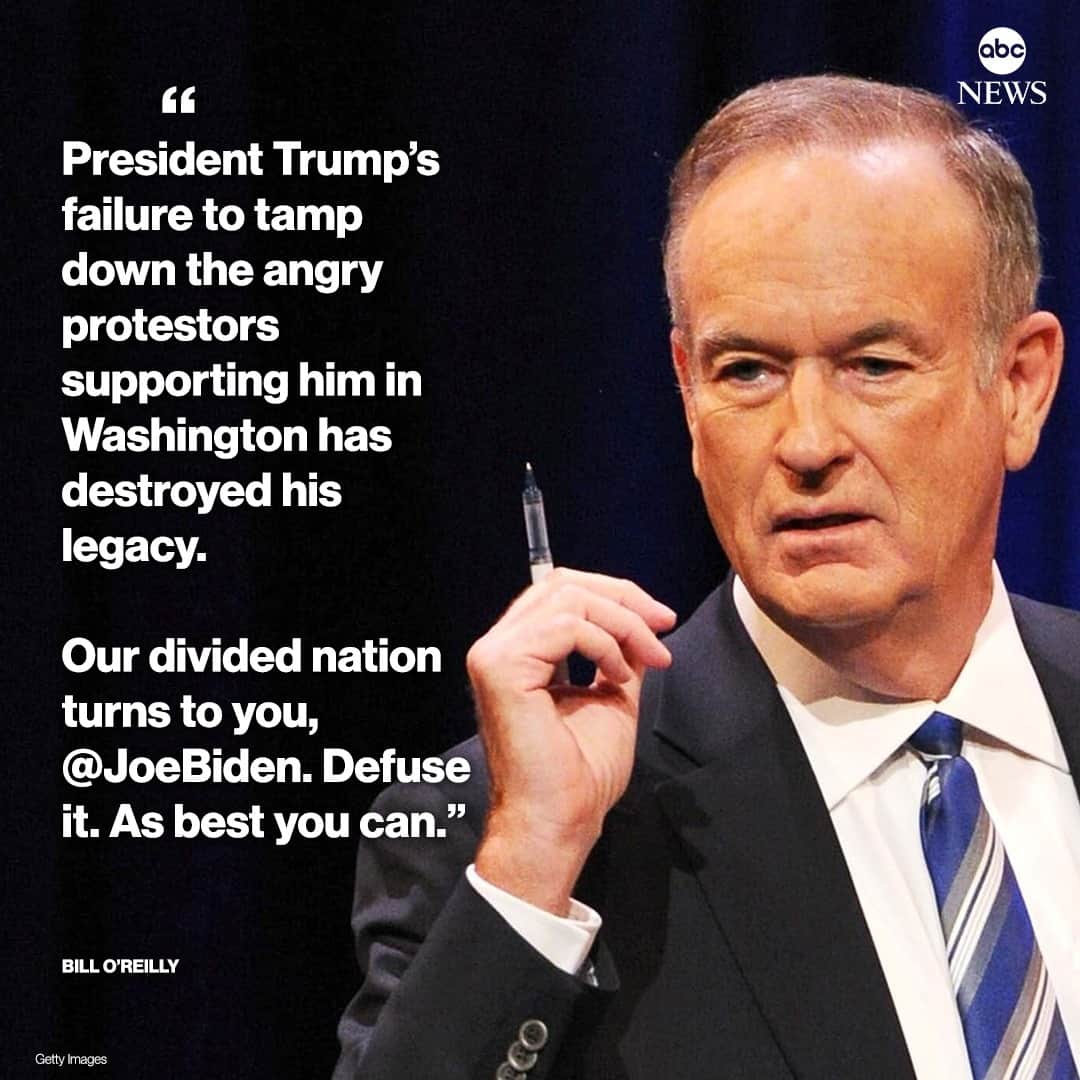 ABC Newsさんのインスタグラム写真 - (ABC NewsInstagram)「NEW: Bill O'Reilly on the Capitol riot: "President Trump’s failure to tamp down the angry protestors supporting him in Washington has destroyed his legacy. Our divided nation turns to you, Joe Biden. Defuse it. As best you can." #billoreilly #trump #president #politics #media #journalism #capitol #usa #biden」1月10日 3時00分 - abcnews