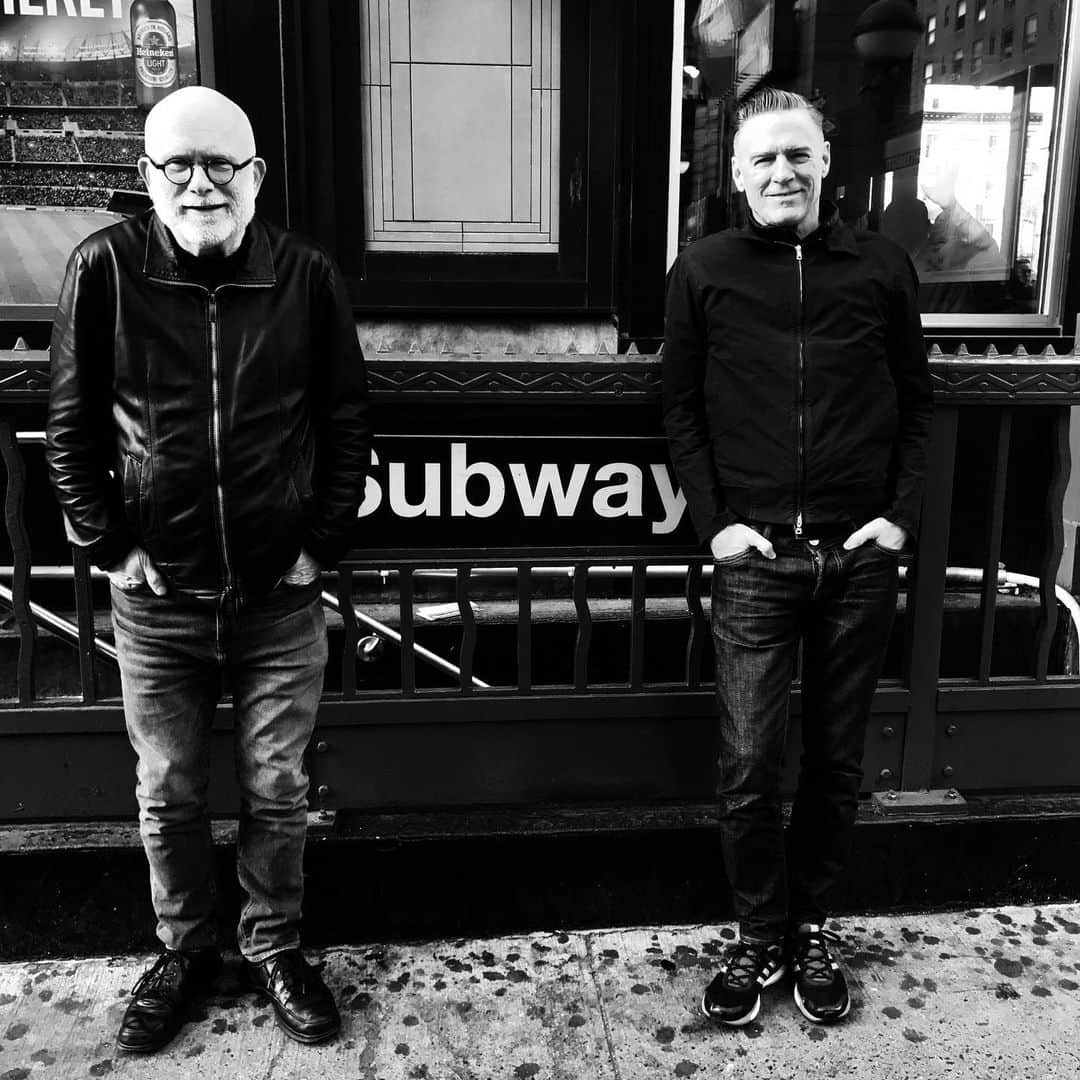 ブライアン・アダムスのインスタグラム：「I met Jim Vallance in 1978 in a Vancouver music shop, and three days later we had written a song. 43 years later we still make music and we are we’re very grateful and thankful to everyone who’s enjoyed the music over the years and been along for the ride. The first photo here was taken in nyc when we were writing @prettywoman and the second was taken in 1979 in toronto recording my debut album. #songwriters」