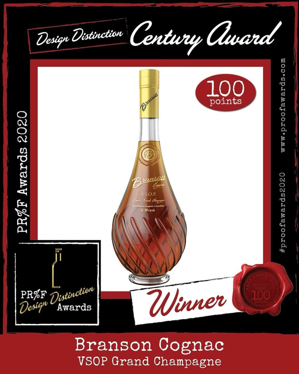 50セントさんのインスタグラム写真 - (50セントInstagram)「The PR%F Awards 2020 Design Distinction Competition.  Grand Champagne won Century Award 100 points. 💣 #bransoncognac #bottleroover」1月10日 7時03分 - 50cent
