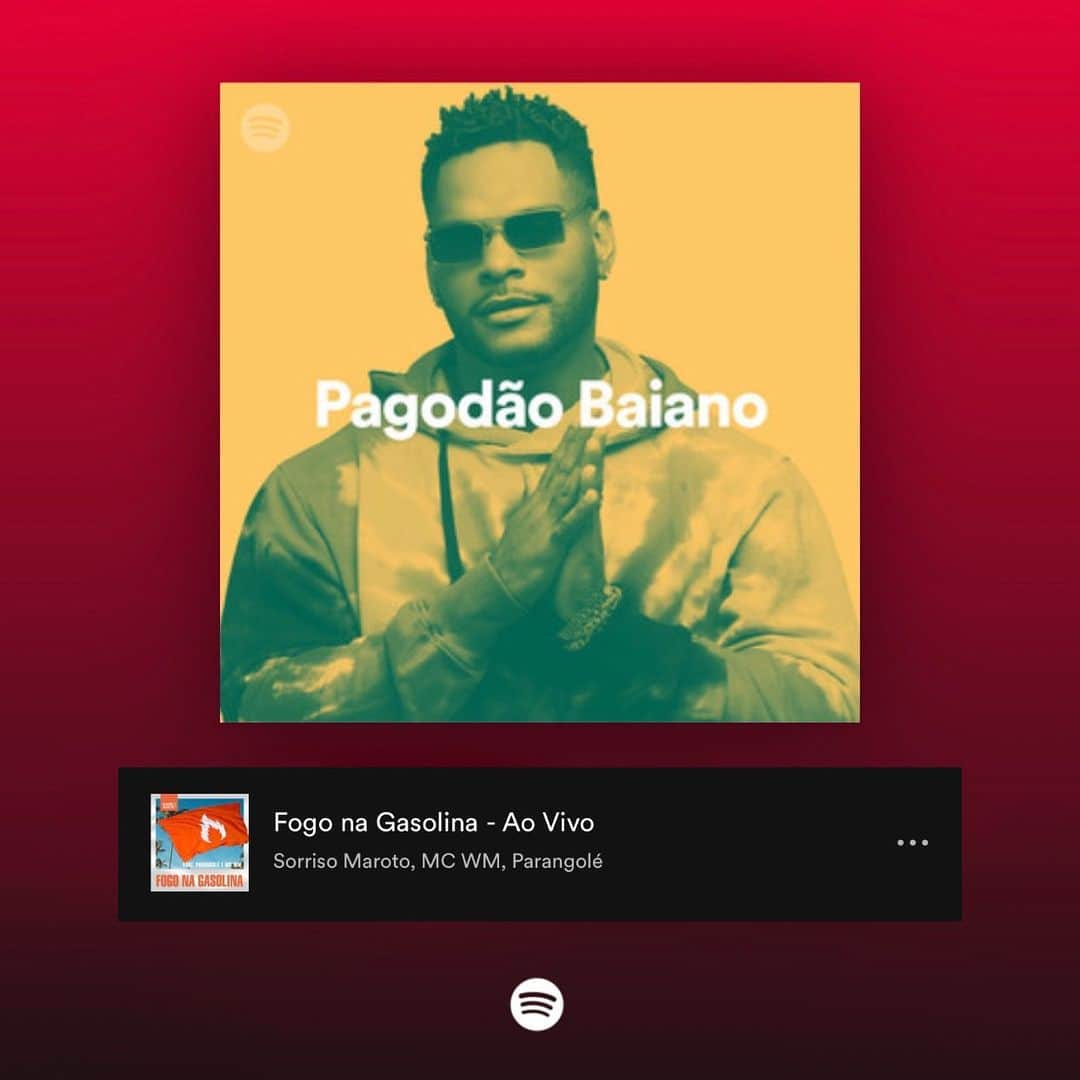 Sorriso Marotoさんのインスタグラム写真 - (Sorriso MarotoInstagram)「Fogo Na Gasolina 🔥 foi lançada ontem e tá tocando em várias playlist do Spotify! Estamos na Verão 2021, Pagode 2021, Novidades da Semana, Pagodão Baiano e Samba e Pagode.  Obrigado @spotifybrasil e todos os fãs que estão ouvindo sem parar. Vamos com tudo @wmmc e @bandaparangole 👊🏾」1月10日 7時15分 - sorrisomaroto