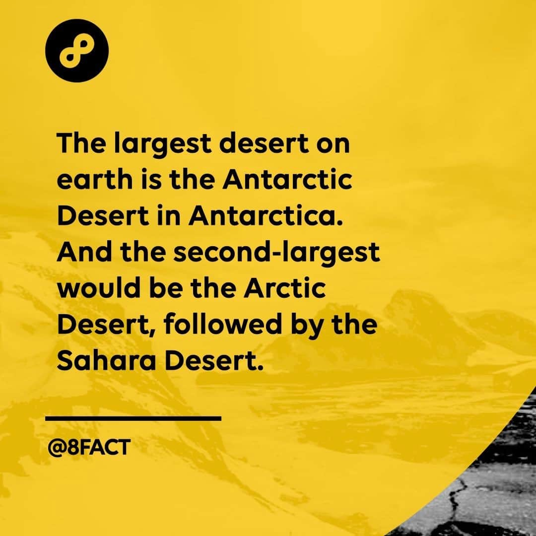 さんのインスタグラム写真 - (Instagram)「A place that receives less than 25 cm of rain per year is considered a desert. And deserts can be both hot and cold.」1月10日 12時33分 - 8fact