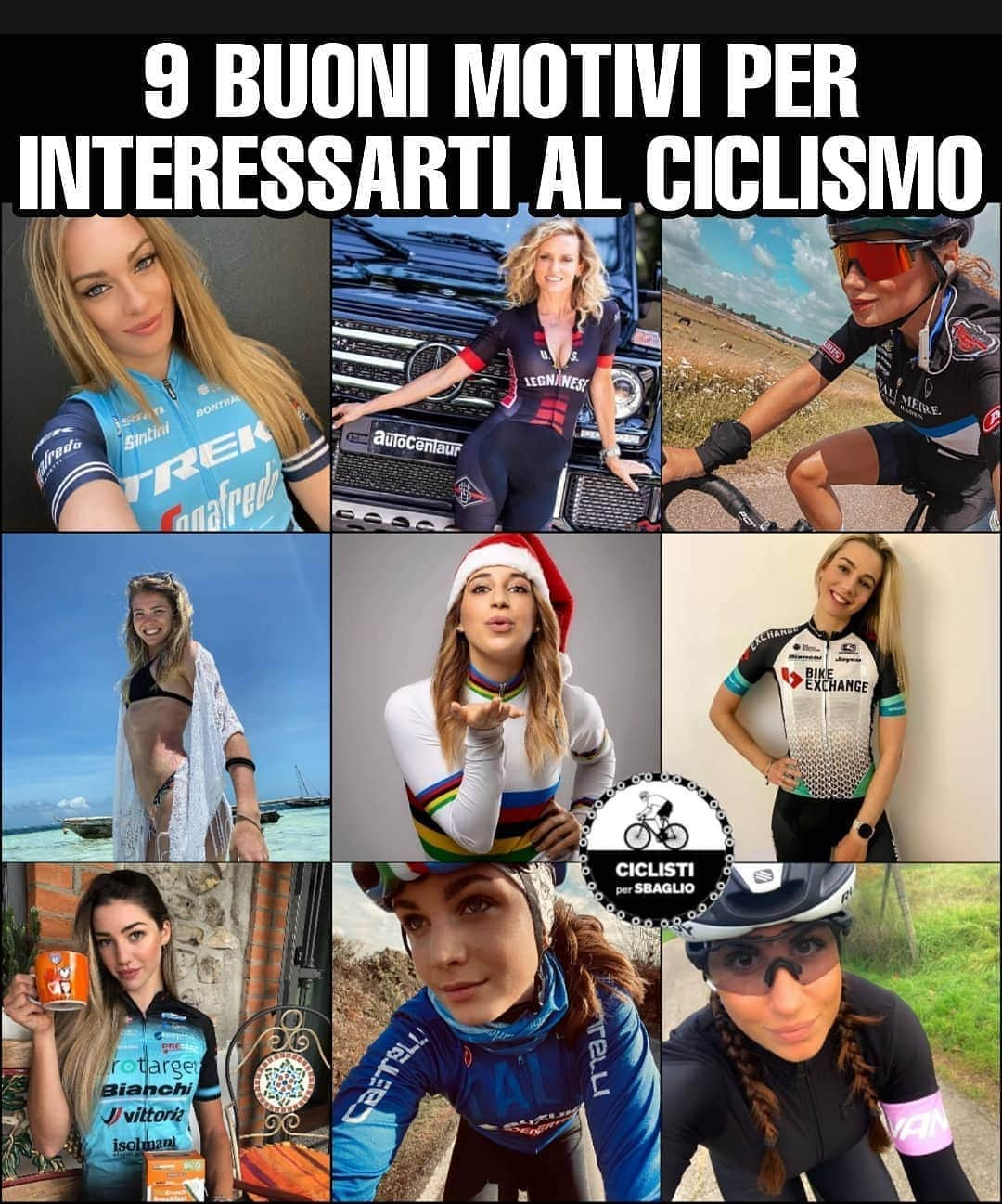 ジャスティン・マッテラさんのインスタグラム写真 - (ジャスティン・マッテラInstagram)「Adoro essere in buona compagnia. I love being in good company.  Forza #ciclismofemminile #womenscycling  Seguite tutte queste campionesse per capire meglio perché amo il ciclismo. ❤️🚀🚴🏼‍♀️  Repost  @ciclisti_per_sbaglio Thank You!   📸 Dal loro Instagram: @letiziapaternoster @sofiacollinelli_official @puckmoonen @justineelizabethmattera @martifidanza @martialzi13 @arifidanza @nicole_dagostin @saraciapetti   #ciclismo #cycling #mtb #bike #bikeporn #stravacycling #girl #girlonbike #bikegirl #ignoranzainabbondanza #ignoranza #ironia #battute #battuteepiche  #memeignoranti #umorismo」1月10日 18時19分 - justineelizabethmattera