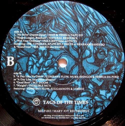 Shing02のインスタグラム：「@murs316 reminding me we were on same record / vinyl as @mfdoom  Tags of the Times, 1998 @maryjoyrec」