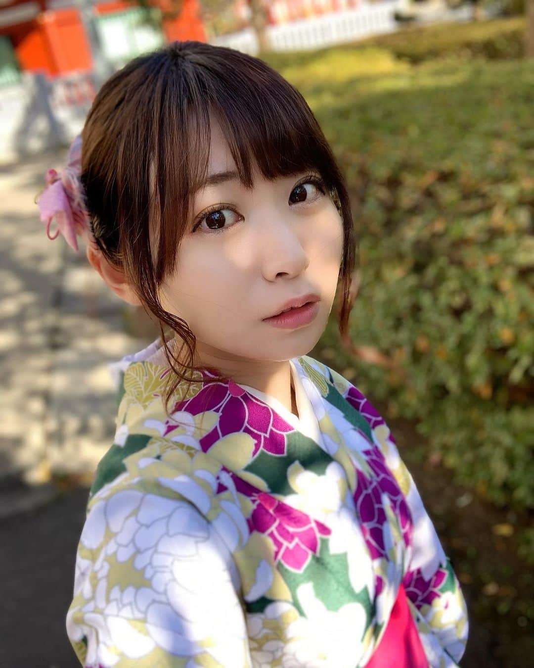 のインスタグラム：「：着物  今年はこんな感じでした😇  #着物 #着物ヘア  #和 #和服 #着物女子  #着物コーディネート」
