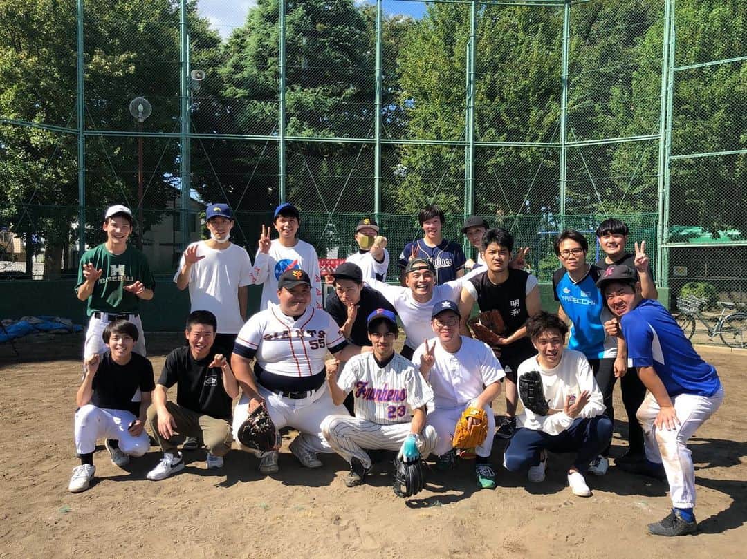 檜原洋平のインスタグラム：「2020.9 野球　おくたろうがキャプテン翼の日向小次郎の格好で遅れてきて盛り上がった日。」