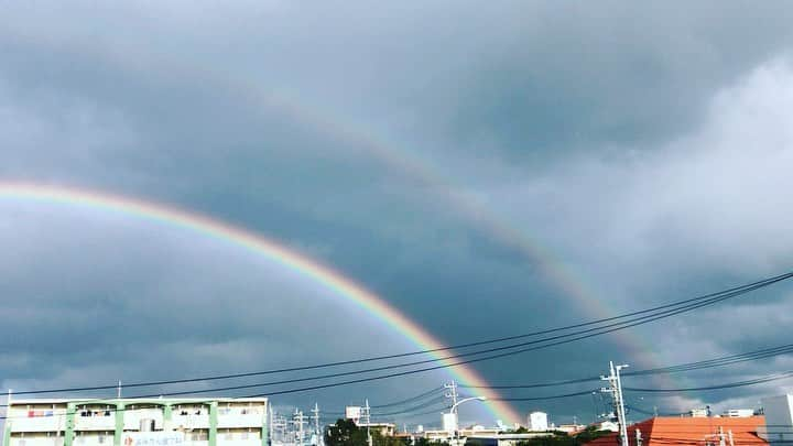 Kayoのインスタグラム：「今朝の虹🌈 しばし見とれた♡」