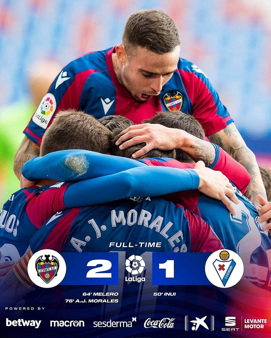 レバンテUDさんのインスタグラム写真 - (レバンテUDInstagram)「FINAL  #LevanteUD 2-1 @sdeibar   #LevanteEibar」1月10日 23時57分 - levanteud