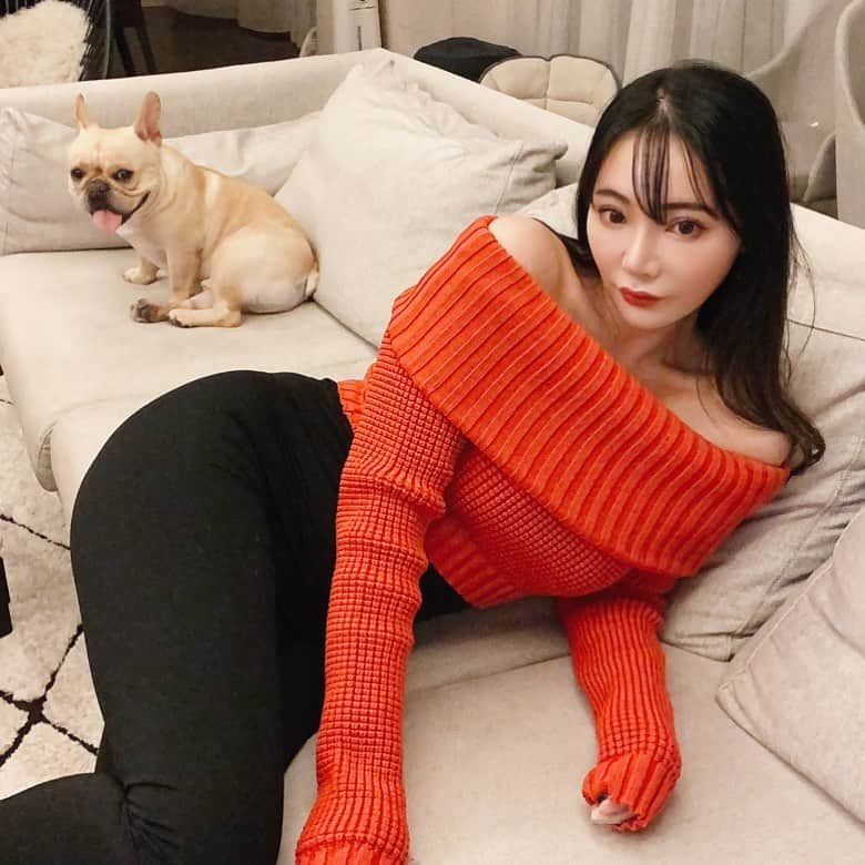 クリスティン・ウェイのインスタグラム：「Who has the better ass? #frenchies #booties #pet #ペット」