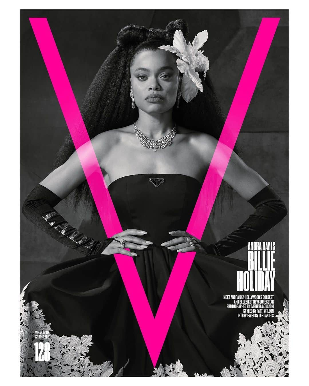 Lacy Redwayのインスタグラム：「Cover #2  ✨✨ Andra Day✨✨  @vmagazine   Talent: @andradaymusic Photography: @djenebaaduayom Fashion: @patti_wilson Interview: @leedaniels Makeup: @porschefabulous Hair: @lacyredway #HairbyLacyRedway Text: @mathiasrosenzweig Manicure: @thuybnguyen (@aframe_agency) Set Design: #WardRobinson (@woodenladder) Production: @crawfordandcoproductions Special Thanks: @leedanielsentertainment, @feeshlite」