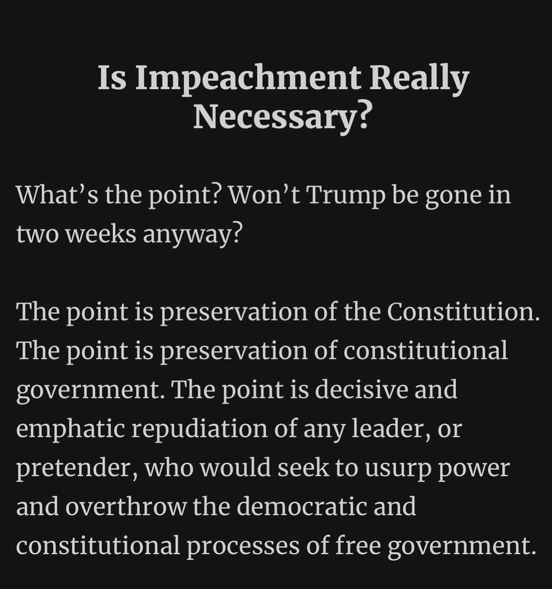 トーマス・サドスキーさんのインスタグラム写真 - (トーマス・サドスキーInstagram)「A part of the scathing article from conservative lawyer Michael Stokes Paulson. This isn’t a partisan issue. It is a patriotic issue.  “President Trump should be impeached and removed from office immediately.  He has, without doubt, committed acts constituting “high Crimes and Misdemeanors” within the meaning of the Constitution’s impeachment standard. He has attempted to preserve himself in office, notwithstanding his defeat for reelection, by seeking to subvert the results of a series of popular democratic state elections—a terrible attack on our constitutional republican government. He has done so by developing a tissue of lies and repeating them endlessly, in a fraudulent effort to undermine public confidence in election results. Over the course of an hour-long phone call last Saturday, he essentially threatened state election officials in Georgia, seeking to intimidate them into “finding”—manufacturing—sufficient votes for him to corruptly overturn the official, verified count of a freely and fairly conducted election.  He sought to have the vice president of the United States unconstitutionally refuse to allow the counting of votes cast by electors who were selected in election results certified by their states and upheld against court challenges. When the vice president declined to do so, Trump incited a mob to march on the Capitol and disrupt Congress’s official counting of electors’ votes for his opponent. His remarks and tweets fairly can be read as efforts to incite imminent lawlessness, insurrection and violence—including even attacks directed against his own vice president.”」1月11日 1時53分 - thomas_sadoski