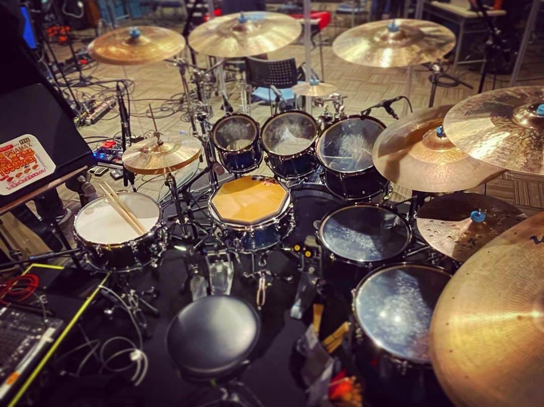 坂東慧のインスタグラム：「リハリハリハリハリハリハリは #yamahadrums #zildjiancymbals #zildjiansticks #aspr #westone #rehearsal」