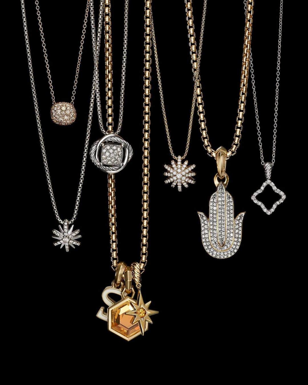 のインスタグラム：「The art of the amulet. Build your own amulet necklace via our bio link. #DavidYurman」