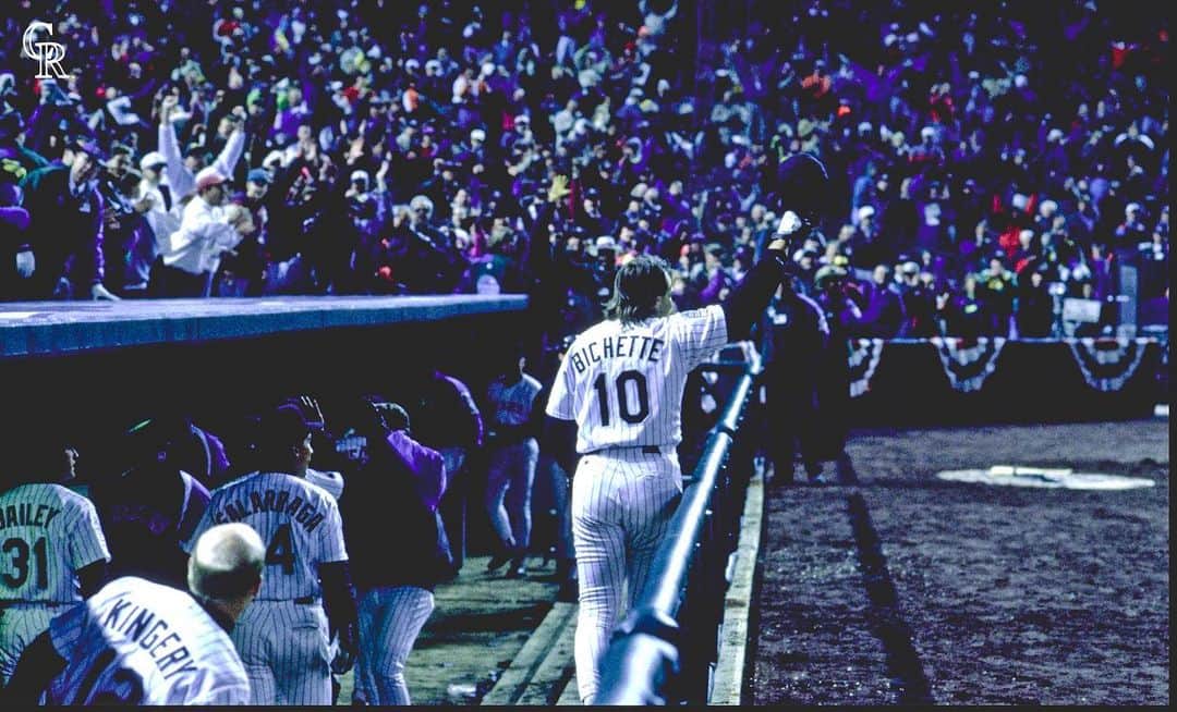 コロラド・ロッキーズのインスタグラム：「4.26.95. Coors opened its gates and Dante provided the heroics. We have the full game cut-down on Rockies Classics: YouTube.com/Rockies」