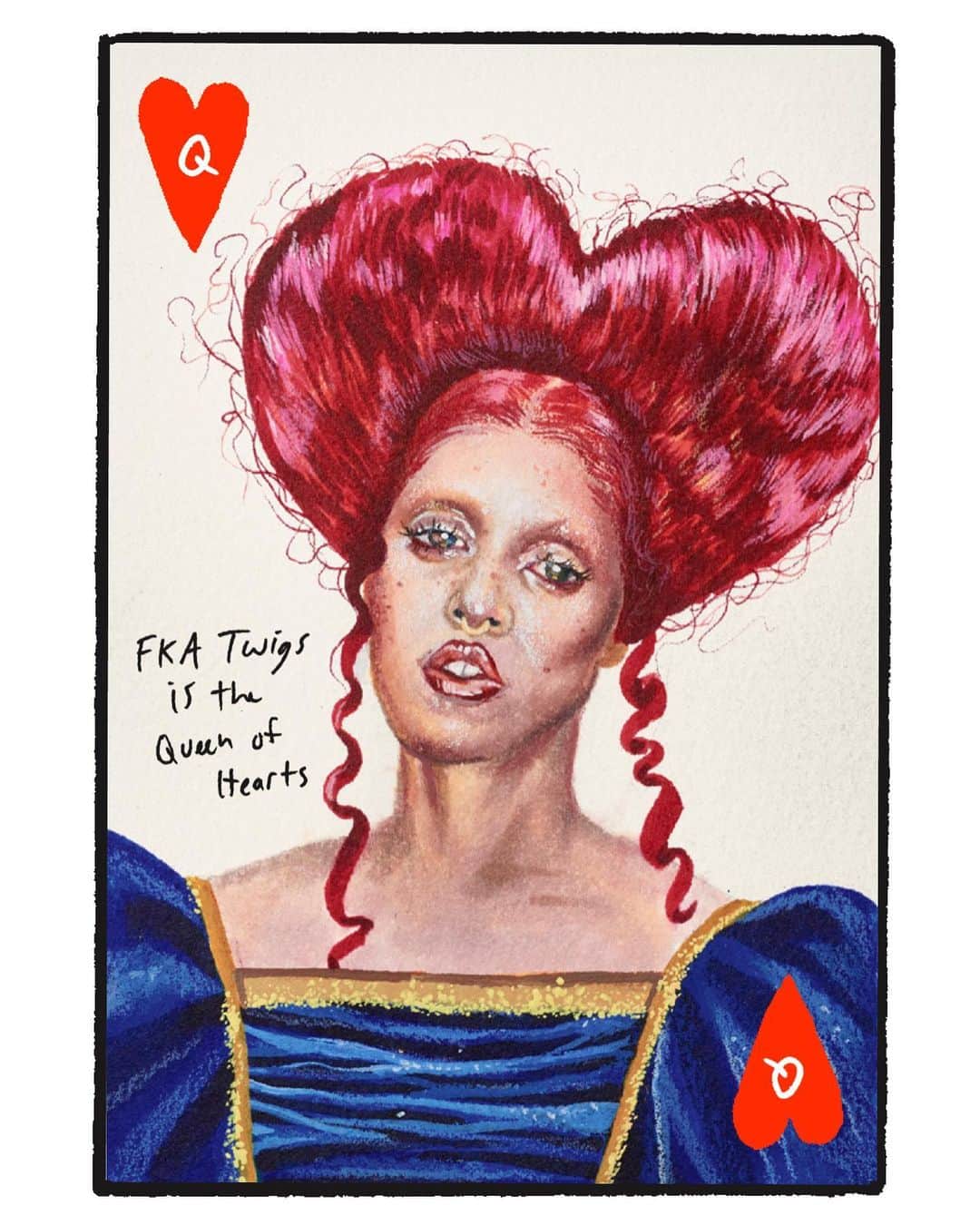 FKAツイッグスのインスタグラム：「queen of hearts or queen of birthday messages? ps. it’s not my burfday 💕❤️💓❣️💗💕❤️💗💓❣️」