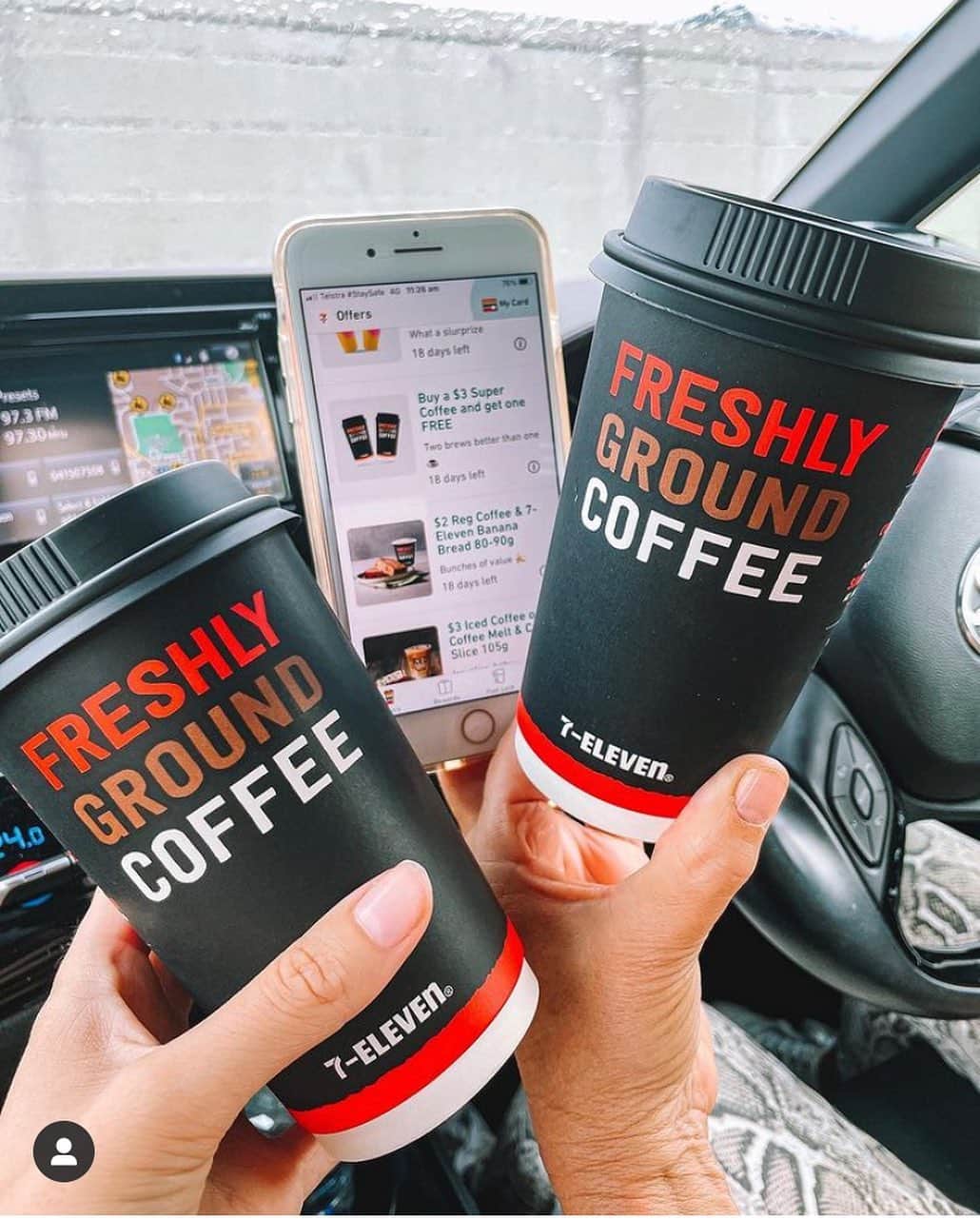 7-Eleven Australiaさんのインスタグラム写真 - (7-Eleven AustraliaInstagram)「Back to work? Fuel up with 2 for 1 SUPER size coffees on our app ☕️☕️ Drink them both or share with a work mate ☺️ #freshlyground #7ElevenAus  📸 @sincerely_sammy   #monday #coffee #coffeetime #backtowork #7eleven #grind #coffeeshop #coffeelover #twoforone #work #app #deals #offers」1月11日 6時19分 - 7elevenaus