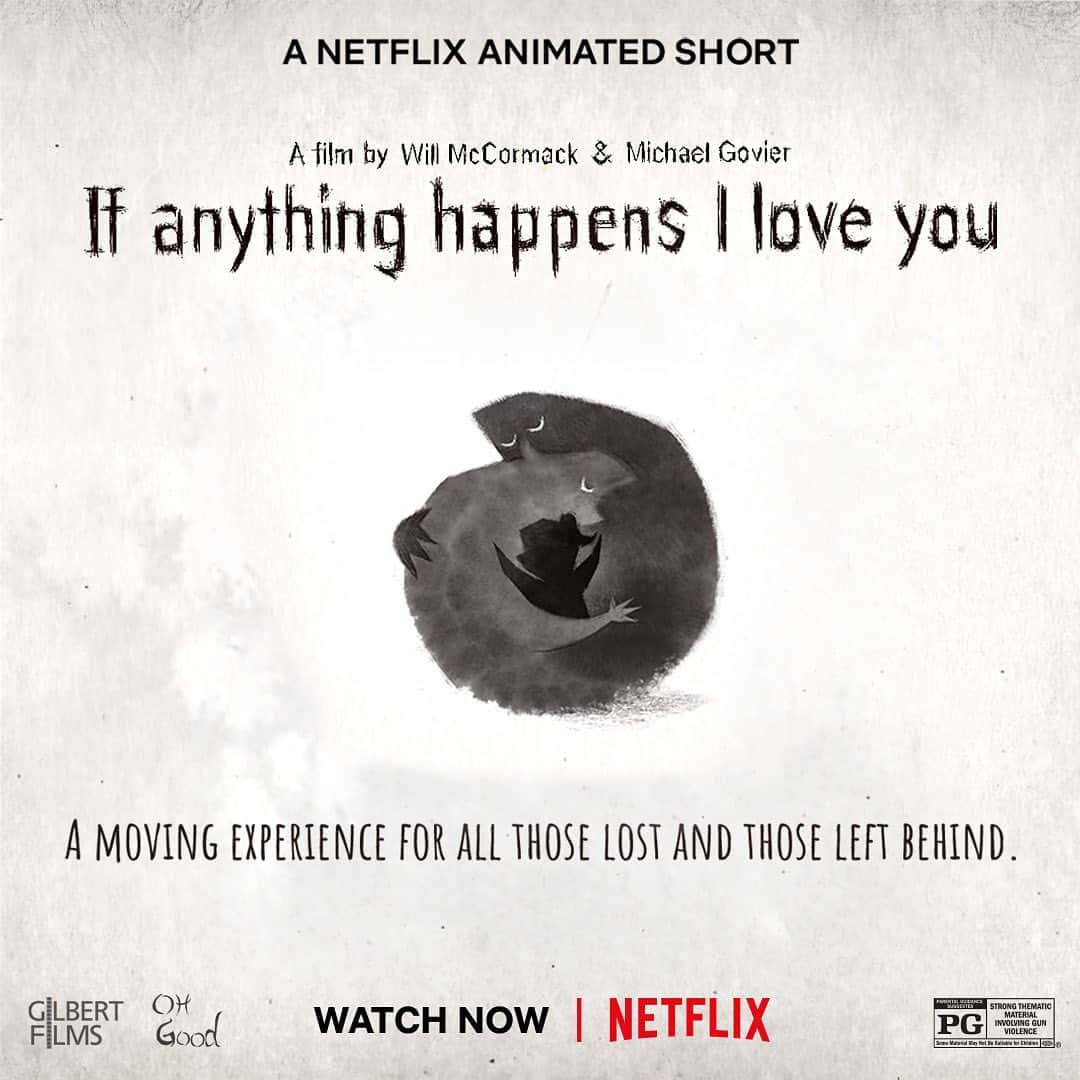 エリック・クリスチャン・オルセンのインスタグラム：「If Anything Happens I Love You is a film for any/everyone who has experienced grief and loss. This animated short will cast off the cold and dulling walls of self preservation and crack open the wide spectrum and capabilities of the human heart.  Embrace the beauty and necessity of grief. #IAHILY @ifanything_film @netflix @willmccormack #storiesthathealhumanity」