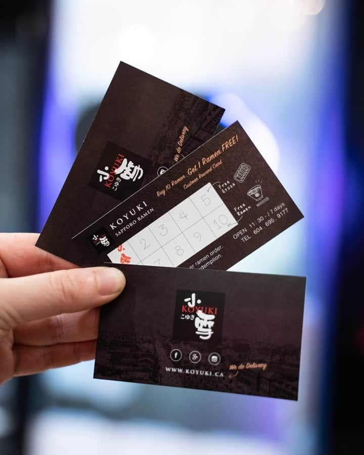 Koyukiのインスタグラム：「GOT YOUR KOYUKI REWARDS CARD? Don't forget to get your card stamped next time you get a ramen!  #ramen #noodle #noodles #foodphotography #instafood #eeeeeats #eatvancouver #ramenforever #yvreats #yvrfoodie #604now #604eats #vancouverfoodie #vancityeats #vancouvereats #dishedvan #robsonstreet #ramenlover #ramennoodles #foodcouver #eatcouver #foodphotography #f52grams #japanesenoodles #noodlelover #narcityvancouver #curiocityvan #crunchvancouver #vanfoodie #eatwithme」