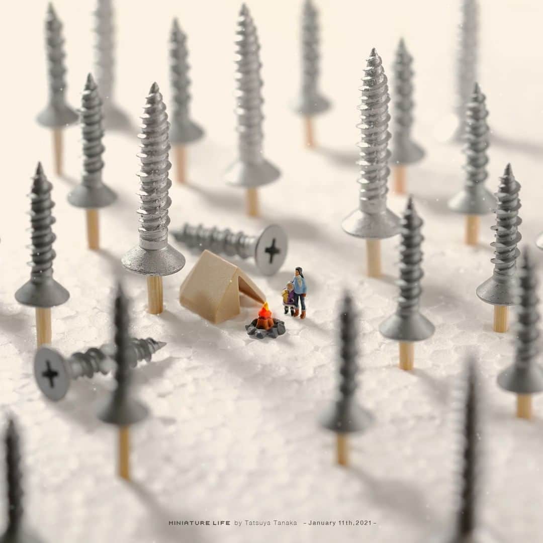田中達也さんのインスタグラム写真 - (田中達也Instagram)「⠀ “Screw Forest” ⠀ “薪”にもなるし“巻き”にもなる ⠀ ──────────────────── 《EXHIBITION info》 ⠀ 【MINIATURE LIFE展2020 in 佐賀】 MINIATURE LIFE EXHIBITION2020 in Saga until: Jan. 30, 2021 #MiniatureLife展 #ミニチュアライフ展」1月11日 14時30分 - tanaka_tatsuya