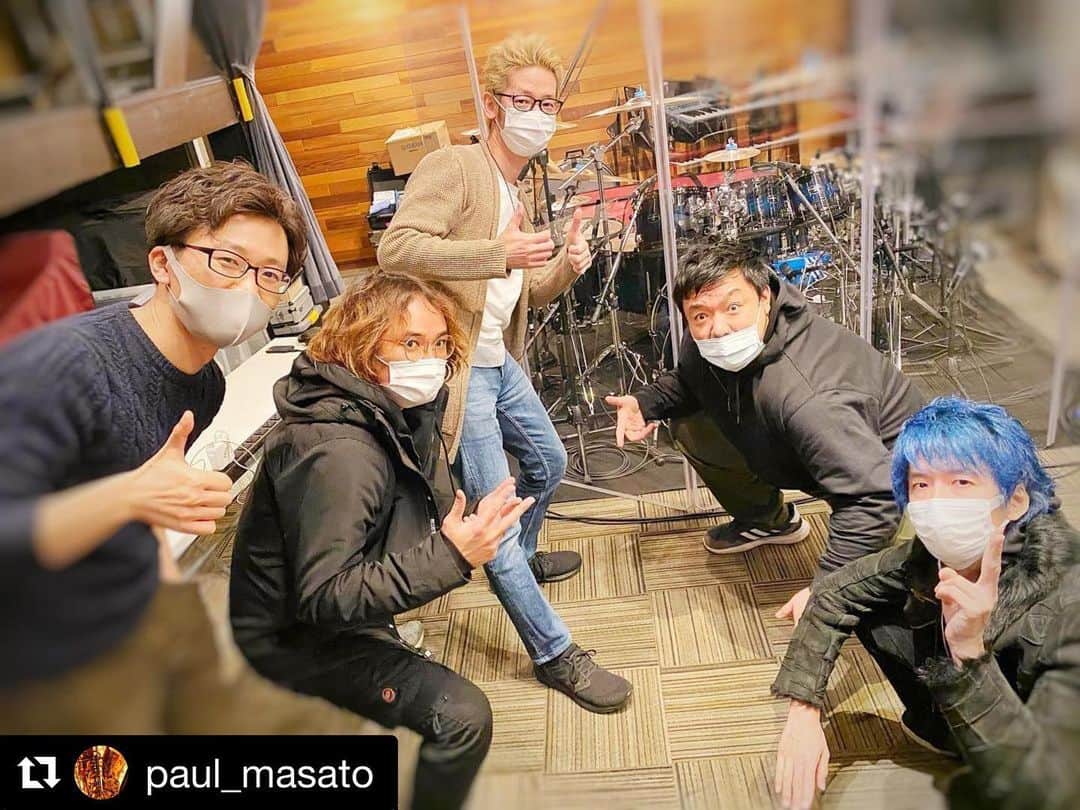 坂東慧のインスタグラム：「ﾄｩﾙﾙ🤩 #Repost @paul_masato with @get_repost ・・・ 今日はリハーサルでした✌️😉 素敵な仲間達と！！ Rehearsal day」