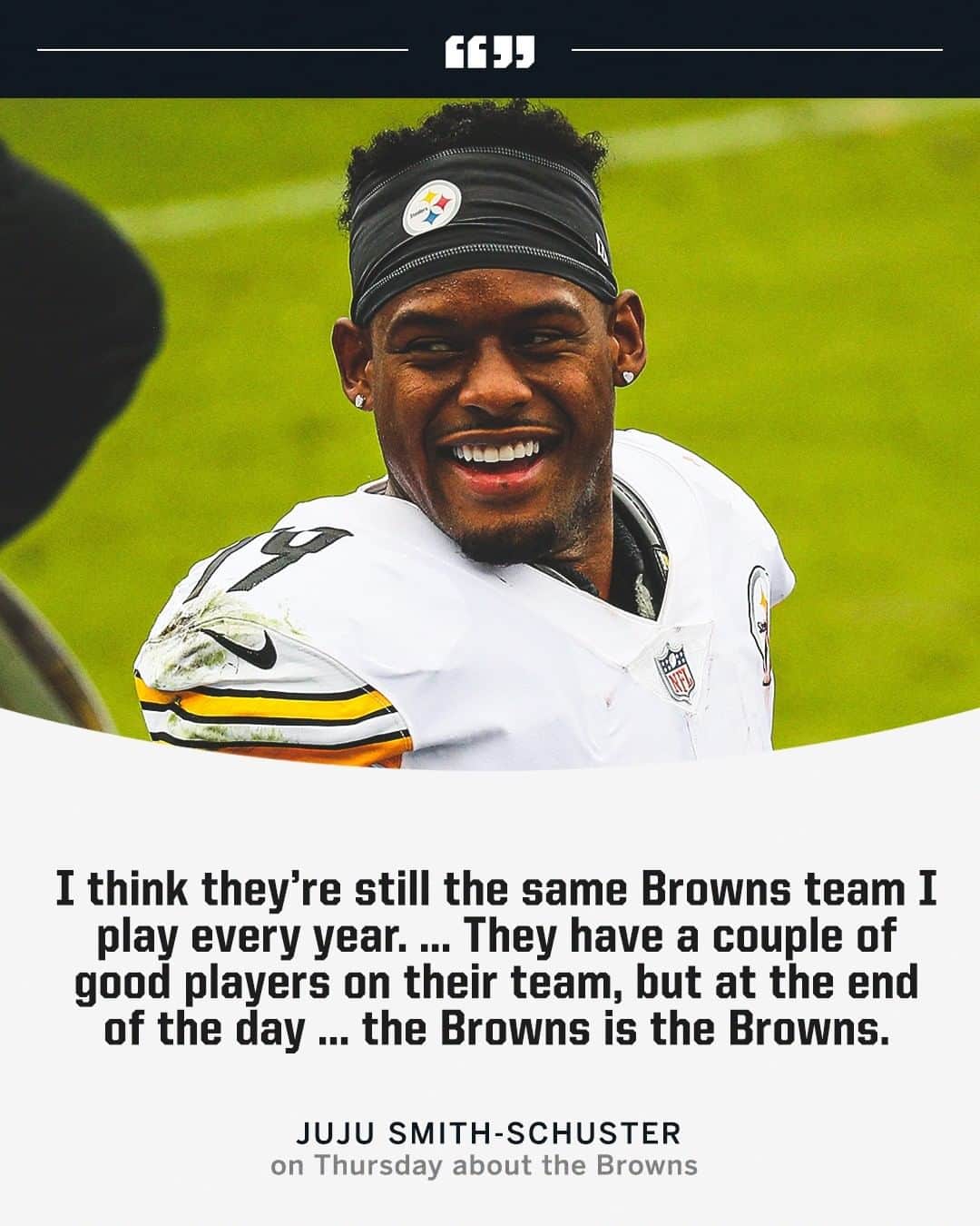 espnさんのインスタグラム写真 - (espnInstagram)「JuJu gave respect to the Browns, but doesn’t regret his comments about them on Thursday. (🎥 via @therealarmani.t)」1月11日 23時11分 - espn