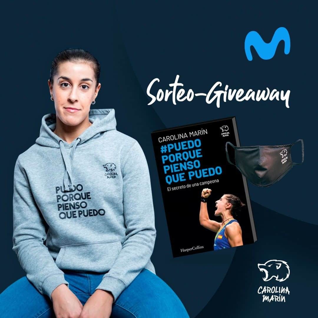 キャロリーナ・マリンのインスタグラム：「💥 𝗦𝗢𝗥𝗧𝗘𝗢 - 𝗚𝗜𝗩𝗘𝗔𝗪𝗔𝗬 💥  Para celebrar el nuevo año y la vuelta a la competición, @movistar_likes y yo queremos haceros un regalo 🎁 To celebrate the new year and the return of the competitions, @movistar_likes and me want to give you a gift 🎁  ® Sudadera - Hoodie 𝐶𝑎𝑟𝑜𝑙𝑖𝑛𝑎 𝑀𝑎𝑟𝑖𝑛 📕 Libro - Book '𝑃𝑢𝑒𝑑𝑜 𝑝𝑜𝑟𝑞𝑢𝑒 𝑝𝑖𝑒𝑛𝑠𝑜 𝑞𝑢𝑒 𝑝𝑢𝑒𝑑𝑜' 😷 2 mascarillas - facial masks 𝐶𝑎𝑟𝑜𝑙𝑖𝑛𝑎 𝑀𝑎𝑟𝑖𝑛  Reglas:  1⃣ Seguir - follow @carolinamarin @movistar_likes  2⃣ Dale like a la foto - Like this post 3⃣ Menciona a dos amigos - Tag two friends  Habrá 3 ganadores, uno por cada regalo ¡Podéis participar hasta las 00.00 del 25 de enero! 😘 There will be 3 winners, one for each gift. You can participate until 00.00 on January 25th! 😘」