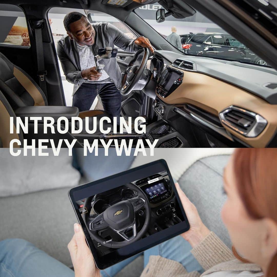シボレーのインスタグラム：「We’re bringing the showroom to you. Explore the latest Chevrolet vehicles and have your questions answered in real-time with #Chevy MyWay. Start your one-on-one tour today by clicking the link in our bio.」