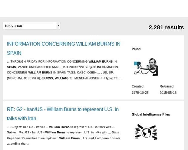 WikiLeaksさんのインスタグラム写真 - (WikiLeaksInstagram)「2,281 results from @WikiLeaks archives on William Burns, newly announced CIA director」1月12日 1時16分 - wikileaks