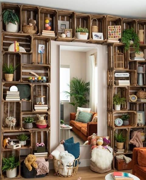 HGTVさんのインスタグラム写真 - (HGTVInstagram)「We love the “imperfect perfection” of this @jasminerothofficial's vintage crate nursery upcycle. 🙌 ⁠ ⁠ To outfit the nursery she and her husband built for their baby girl, Jasmine headed to the “hoarder’s paradise” that is the Long Beach, California, flea market and purchased a truly massive collection of vintage crates. 💸 This built-in storage wall frames a floor-length mirror (which just happens to be a perfect place to take photos with her daughter). 👶⁠ ⁠ Repurposing a Mason jar as a drinking glass is nifty and all, but have you seen a mid-mod concrete planter repurposed as a sink? 😍 Be inspired by our stars’ cleverest ways of making sure nothing—seriously, nothing—goes to waste. ♻️⁠ ⁠ Find 40 of our favorite upcycles from HGTV stars when you visit the link in our profile (and then click on this photo). 🔝 🤩⁠ ⁠ 📸 Michael Radford⁠ ⁠ #FreshStart #upcycle #upcycling #DIYdecor」1月12日 2時20分 - hgtv