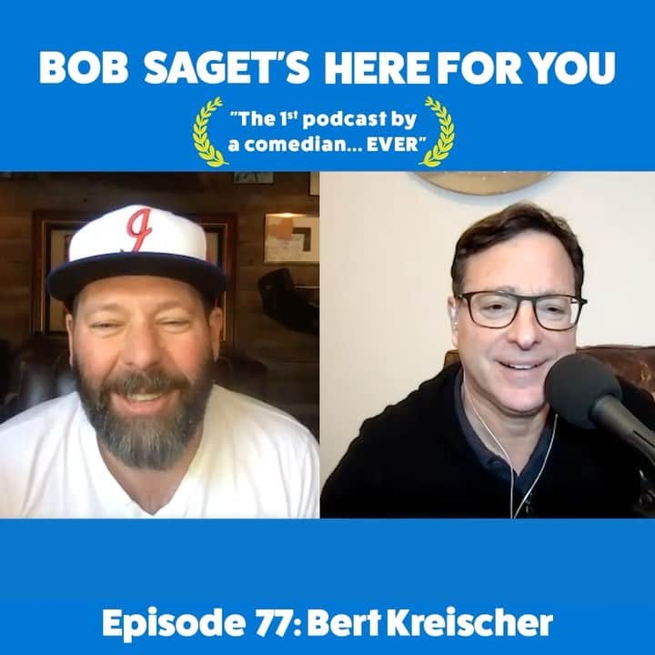 ボブ・サゲットのインスタグラム：「Love TODAY’S NEW Episode with the hilarious @bertkreischer - And yes, we need to laugh right now more than ever.  It’s titled: “Bert Kreischer Leaves His Shirt On Almost the Whole Time, as He Shares Comedy War Stories.” Subscribe & Listen at:  apple.co/bobsaget  @ApplePodcasts @itunes @applemusic @apple @studio71us @studio71uk @studio71it @studio71fr #comedypodcast」