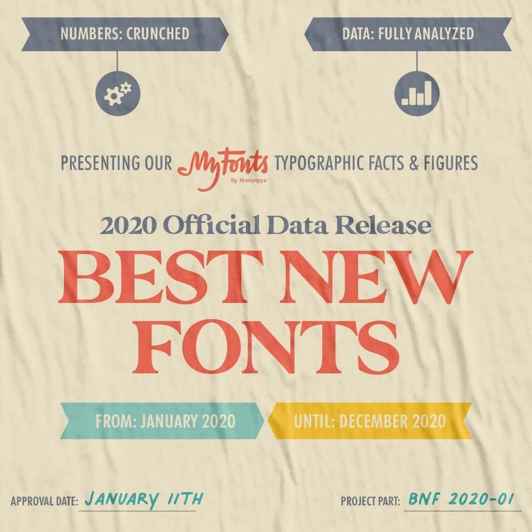 myfontsのインスタグラム：「And thus we begin our Best New #Fonts of 2020 sale – 5 days of unbeatable deals on the empirically-selected best selling new families of the year, from new and established foundries! https://bit.ly/39ilba8  #fontsale #bestof2020 #newfonts #design #typography #graphicdesign」