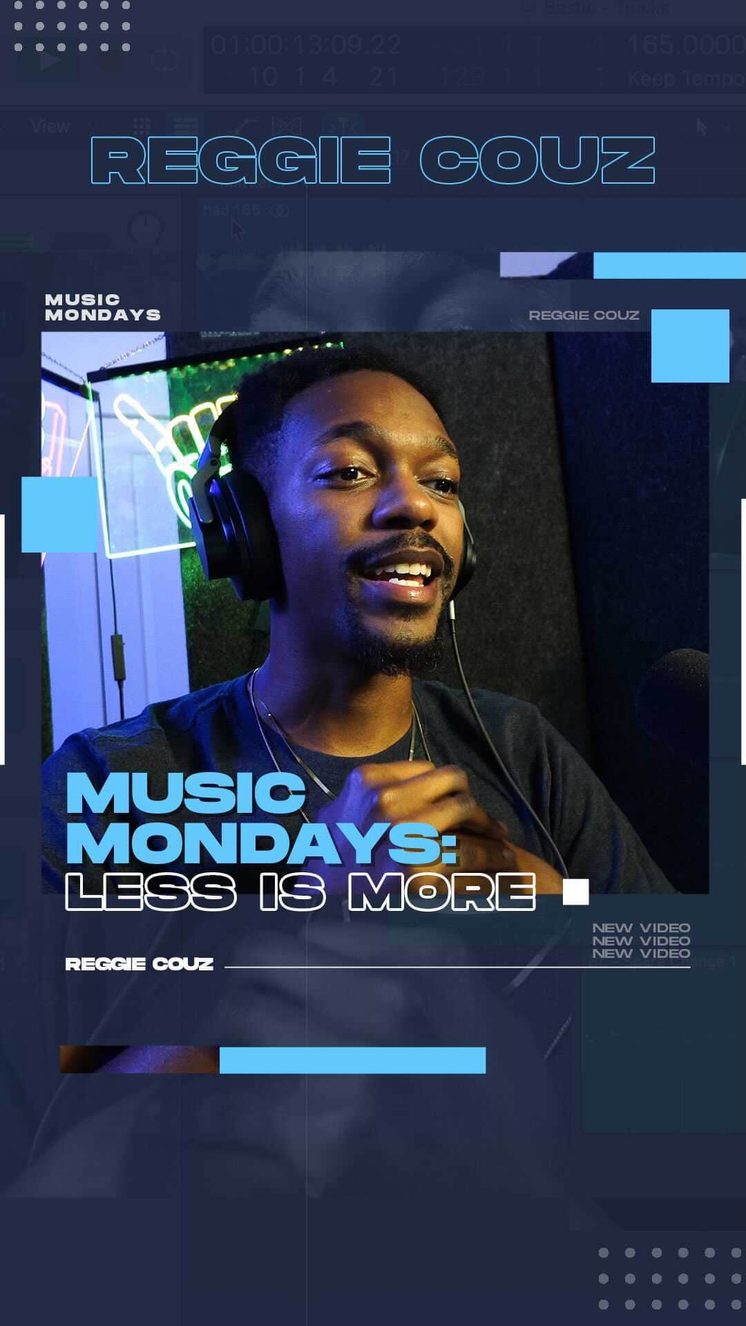Reggie COUZのインスタグラム：「Music Mondays every Monday on Facebook and IGTV!  If you're a beat maker send me your beats to my email below:  Couzfanmail@gmail.com  If you have an idea for Music Mondays feel free to drop your suggestions in the comments below OR email me!  And don't forget to follow me on Instagram @reggiecouz」