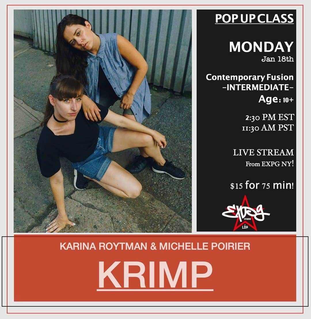 EXILE PROFESSIONAL GYMさんのインスタグラム写真 - (EXILE PROFESSIONAL GYMInstagram)「SAVE THE DATE !!!! Saturday , January 18th  2:30 pm EST   @krimpdance in da building with Contemporary Fusion 😍😍🔥🔥🔥🔥🔥🔥🔥🔥🔥🔥🔥 You won’t wanna miss this class!! 😍😍😍😍 . 😍😍😍😍😍😍😍😍😍😍  . . 😍😍😍😍👏🏽👏🏽👏🏽👏🏽👏🏽👏🏽 . Registration is open !!! . How to book🎟 ➡️Sign in through MindBody (as usual) ➡️15 minutes prior to class, we will email you the private link to log into Zoom, so be sure to check your email! ➡️Classes will start on time, so make sure you pre register, have good wifi and plenty of space to safely dance! . . Zoom Tips🔥 📱If you plan to use your phone, download the Zoom app for the best experience. 🤫Please use the “mute” button when you are not speaking to prevent feedback. 💃You do not have to join displaying your video or audio, but we do encourage it so teachers can offer personalized feedback and adjustments. . 🔥🔥🔥🔥🔥🔥🔥🔥🔥 . #expgny #onlineclasses #newyork #dancestudio #danceclasses #dancers #newyork #onlinedanceclasses」1月12日 8時56分 - expg_studio_nyc