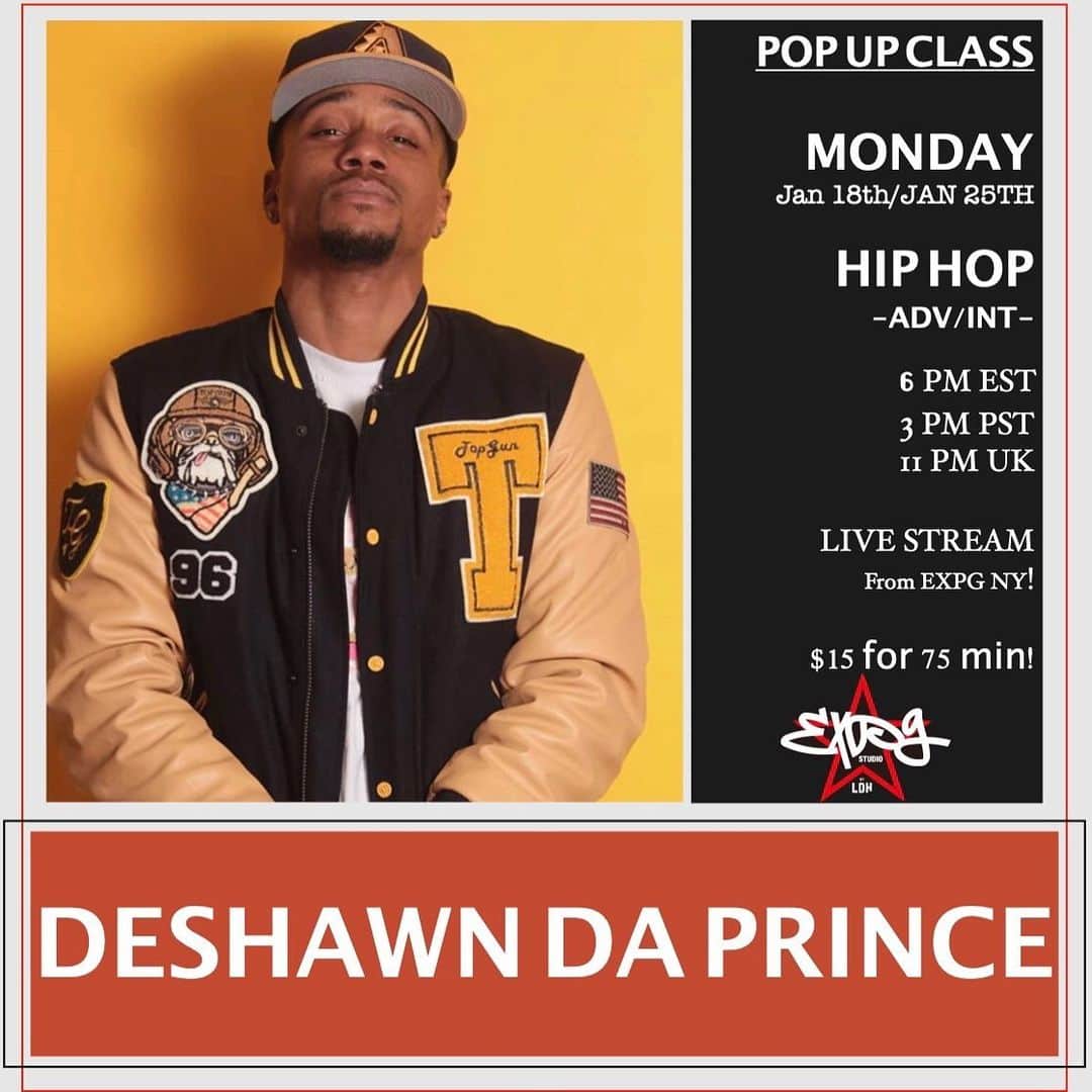EXILE PROFESSIONAL GYMのインスタグラム：「Look Who is back 😍😍😍😍😍!!! Pop up classes with the one and only @deshawn_da_prince at EXPG NY!!!!🔥🔥🔥🔥🔥  Monday’s : Jan 18th, Jan 25th🔥🔥🔥🔥🔥🔥 . Time: 6 pm EST!!!  😍😍😍😍😍😍😍😍😍😍  . . . Registration is open !!! . How to book🎟 ➡️Sign in through MindBody (as usual) ➡️15 minutes prior to class, we will email you the private link to log into Zoom, so be sure to check your email! ➡️Classes will start on time, so make sure you pre register, have good wifi and plenty of space to safely dance! . . Zoom Tips🔥 📱If you plan to use your phone, download the Zoom app for the best experience. 🤫Please use the “mute” button when you are not speaking to prevent feedback. 💃You do not have to join displaying your video or audio, but we do encourage it so teachers can offer personalized feedback and adjustments. . 🔥🔥🔥🔥🔥🔥🔥🔥🔥 . #expgny #onlineclasses #newyork #dancestudio #danceclasses #dancers #newyork #onlinedanceclasses」