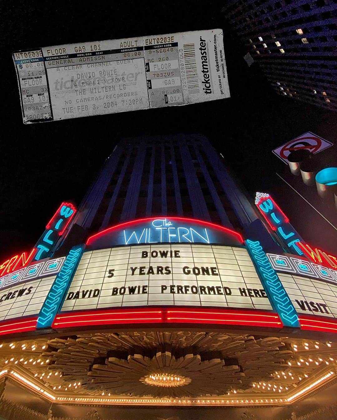 デヴィッド・ボウイさんのインスタグラム写真 - (デヴィッド・ボウイInstagram)「LIVE VENUES CELEBRATE DAVID BOWIE  “Sway through the crowd to an empty space...”  Among the many wonderful tributes paid to David Bowie over the weekend was one using the hashtag #Bowie5YearsGone. It was masterminded by David’s lighting designer and all around top Irish chap, the absurdly talented Tom Kenny.   Tom contacted lots of different music venues that David had played at over the years and asked them to remember our man on the fifth anniversary of his passing on their hoardings somehow.   Some of the biggest venues in the world were more than happy to oblige and others were sad not to be able to take part due to staff being furloughed. As you know, live music has been one of the unfortunate victims of the pandemic.   In no particular order, these are the ones that were able to participate.   ~ Image 1 = @thegarden - live pictures by Kevin Mazur, 9th January 1997 - David Bowie’s 50th Birthday Concert, Madison Square Garden, NY. ~ Image 2 = @capitoltheatre - live picture by Kevin Mazur, October 1997 - The Capitol Theatre, Port Chester, NY. ~ Image 3 = @theforum - Venue ~ Image 4 = @theforum - live picture by Neal Preston, February 1976 - Inglewood Forum, Los Angeles. ~ Image 5 = @hollywoodpalladium - Venue ~ Image 6 = @hollywoodpalladium - live picture by Kevin Mazur, October 1997 - Venue unknown. ~ Image 7 = @wembleystadium - live picture by Denis O’Regan, June 1987 - Wembley Stadium, London. ~ Image 8 = @scotiabankarena - live picture by unknown, April 2004 - Air Canada Centre, Toronto. ~ Image 9 = @thewiltern - Venue ~ Image 10 = @thewiltern - picture by Mark Adams, February 2004 - Soundcheck, The Wiltern, Los Angeles.  Did you attend Bowie shows at any of these concert halls?  If you know of any other venues that did something similar in celebration of David Bowie, please let us know.   #Bowie5YearsGone  #BowieForever  #KeepLiveMusicAlive」1月12日 11時23分 - davidbowie