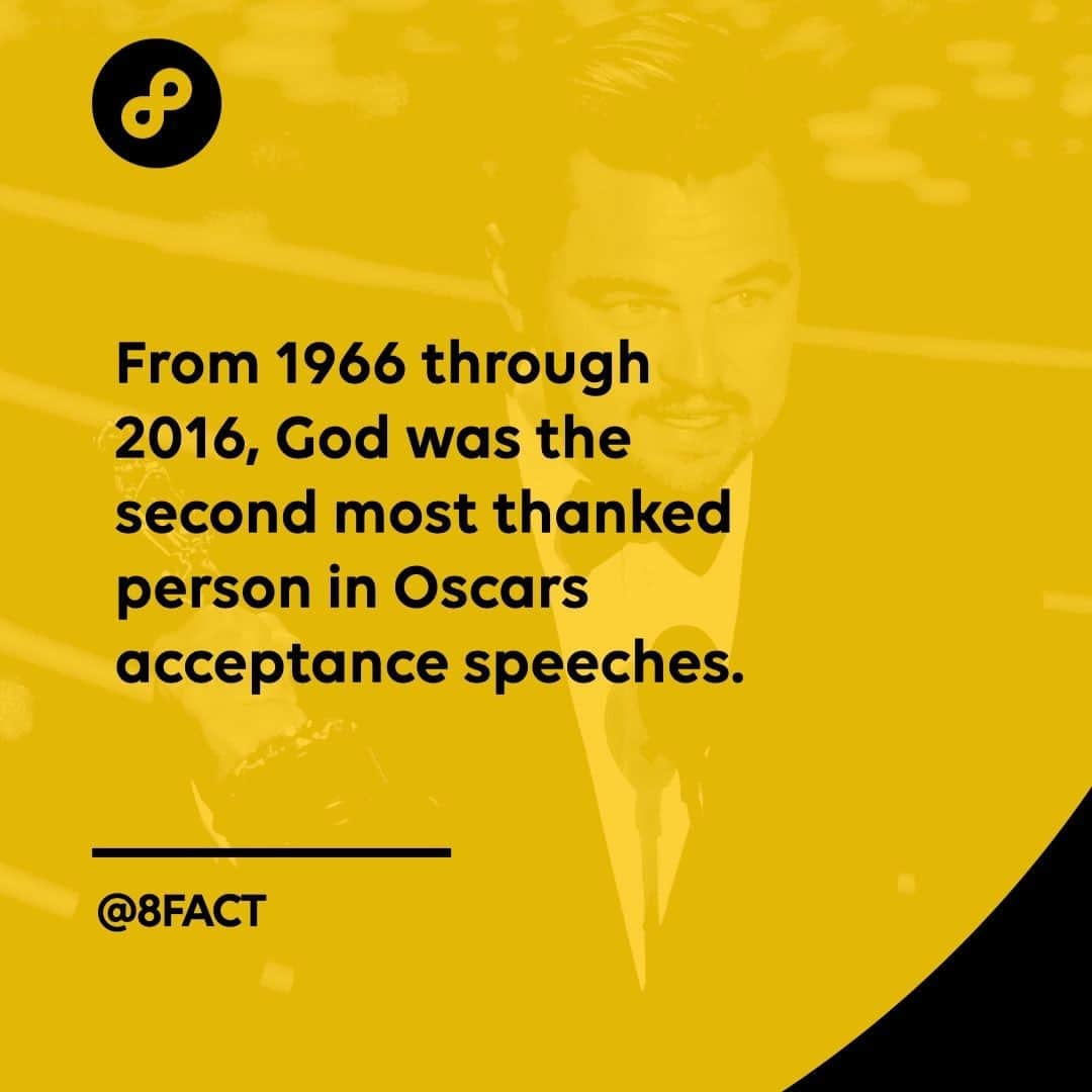 さんのインスタグラム写真 - (Instagram)「And the man who beat out God for the most number of thanks received is Steven Spielberg.」1月12日 12時33分 - 8fact