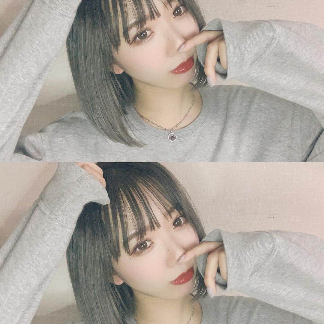 桑名利瑠のインスタグラム：「. . . さむい。 . . . #fashion #makeup #make #ショートボブ #followforfollowback #followｍe #code #トレーナー #トレーナー女子 #instafashion #instapic #instagood #photooftheday #selfie #selca #style #パープルアッシュ #韓国コスメ #tokyo #部屋着 #おうち時間 #おうち #一人時間 #フィルター」