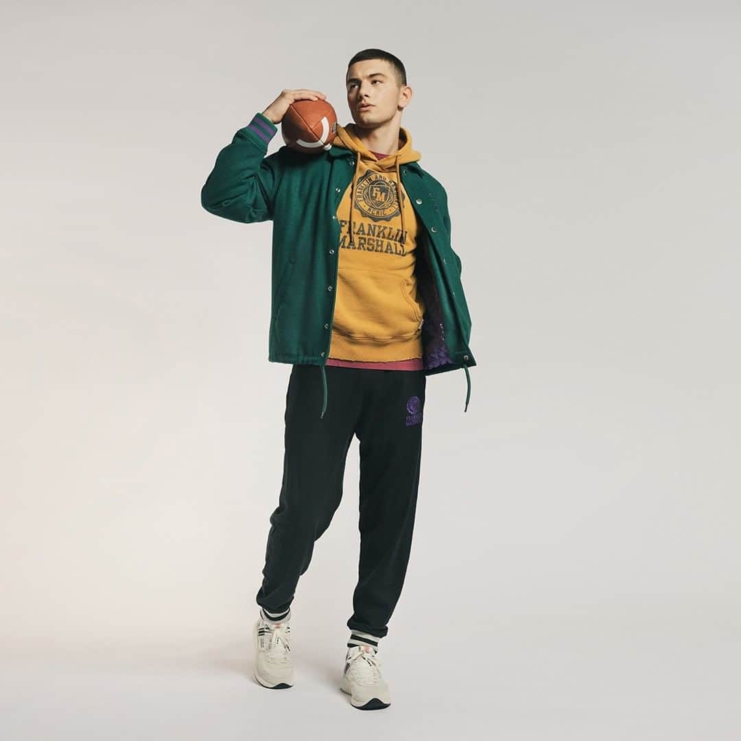 フランクリン&マーシャルのインスタグラム：「FRANKLIN & MARSHALL  FW2020 COLLECTION  Evocative yet versatile essence	  #franklinandmarshall #newcollection #jacket #pants #shoes #hoodie」