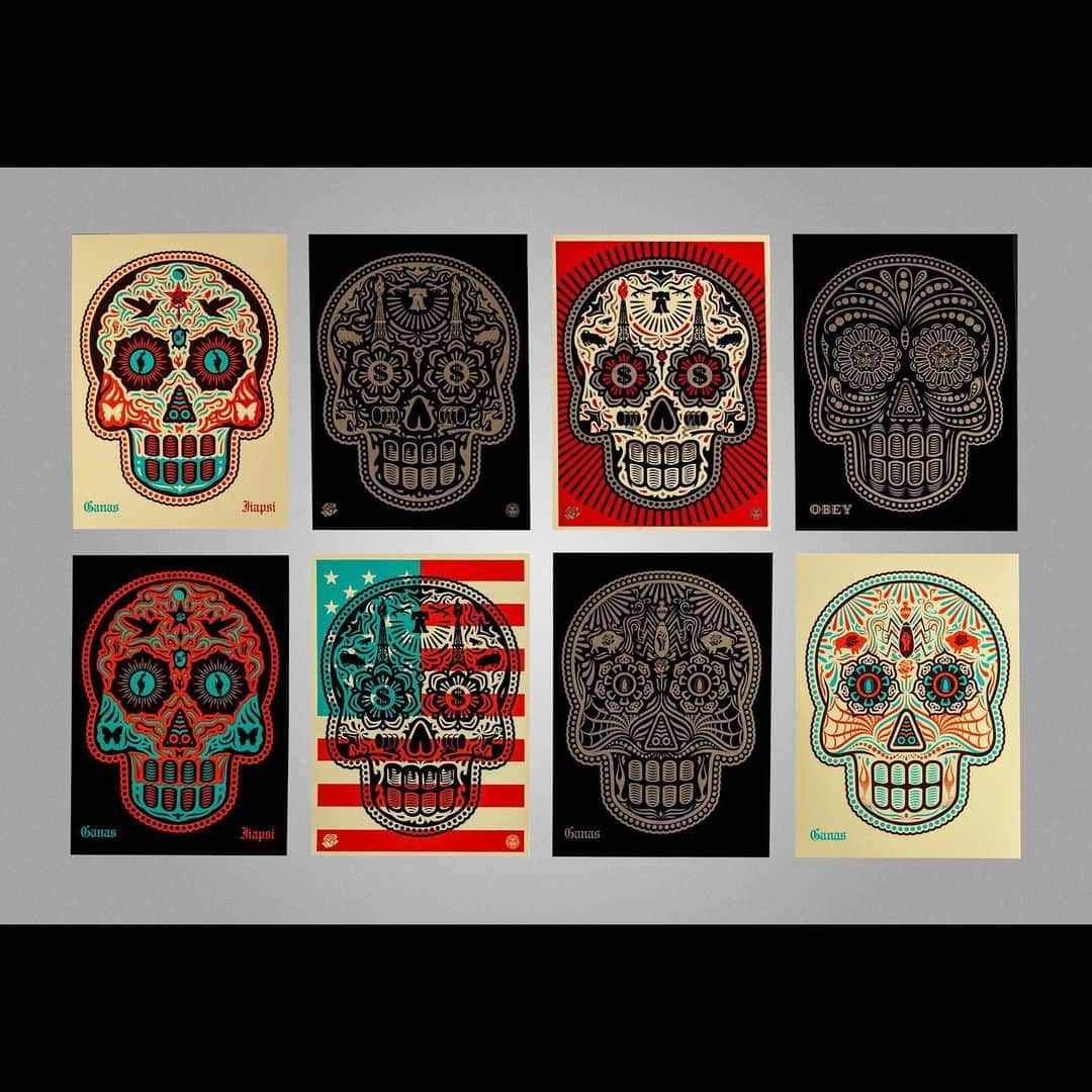 Shepard Faireyさんのインスタグラム写真 - (Shepard FaireyInstagram)「My one time co-worker, sometimes collaborator, and always friend and fighter-of-the-good-fight, @ernestoyerena, is releasing sticker packs of The Calavera / Skull that we collaborated on! Dropping today, January 12th at 10am PST on Ernesto’s site: https://hechoconganas.bigcartel.com/ (link in bio). Each pack contains 8 stickers. Screen printed vinyl stickers. 4.76” x 6.5”. $25 per pack plus shipping. Don’t miss out! -Shepard」1月13日 2時01分 - obeygiant