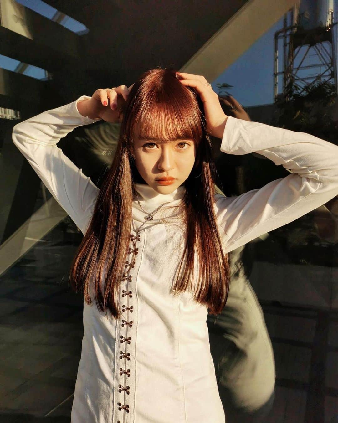 ナタリア聖奈さんのインスタグラム写真 - (ナタリア聖奈Instagram)「・ ・ 日光パワーで変わるナタナタhair👀💭 ・ #ナタリア聖奈 #ljk #ピンクヘアー #韓国ヘア #ホワイトコーデ」1月12日 17時18分 - _natamilk_