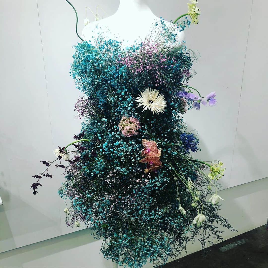 阿部洋子さんのインスタグラム写真 - (阿部洋子Instagram)「❁❀✿✾❁❀✿✾ このドレスもよき～！ #色を纏う花展  #前田有紀 さん #フラワーロス  #フラワードレス」1月12日 19時09分 - hirocoring