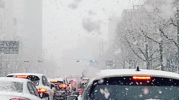 チュ・ウジェのインスタグラム：「작년에 이어 눈 와서 만든 영상 1분간 쉬다 가세요❄️ . 🎵김연우 2집 <몇해전 삼청동 거리엔 많은 눈이 내렸습니다>」
