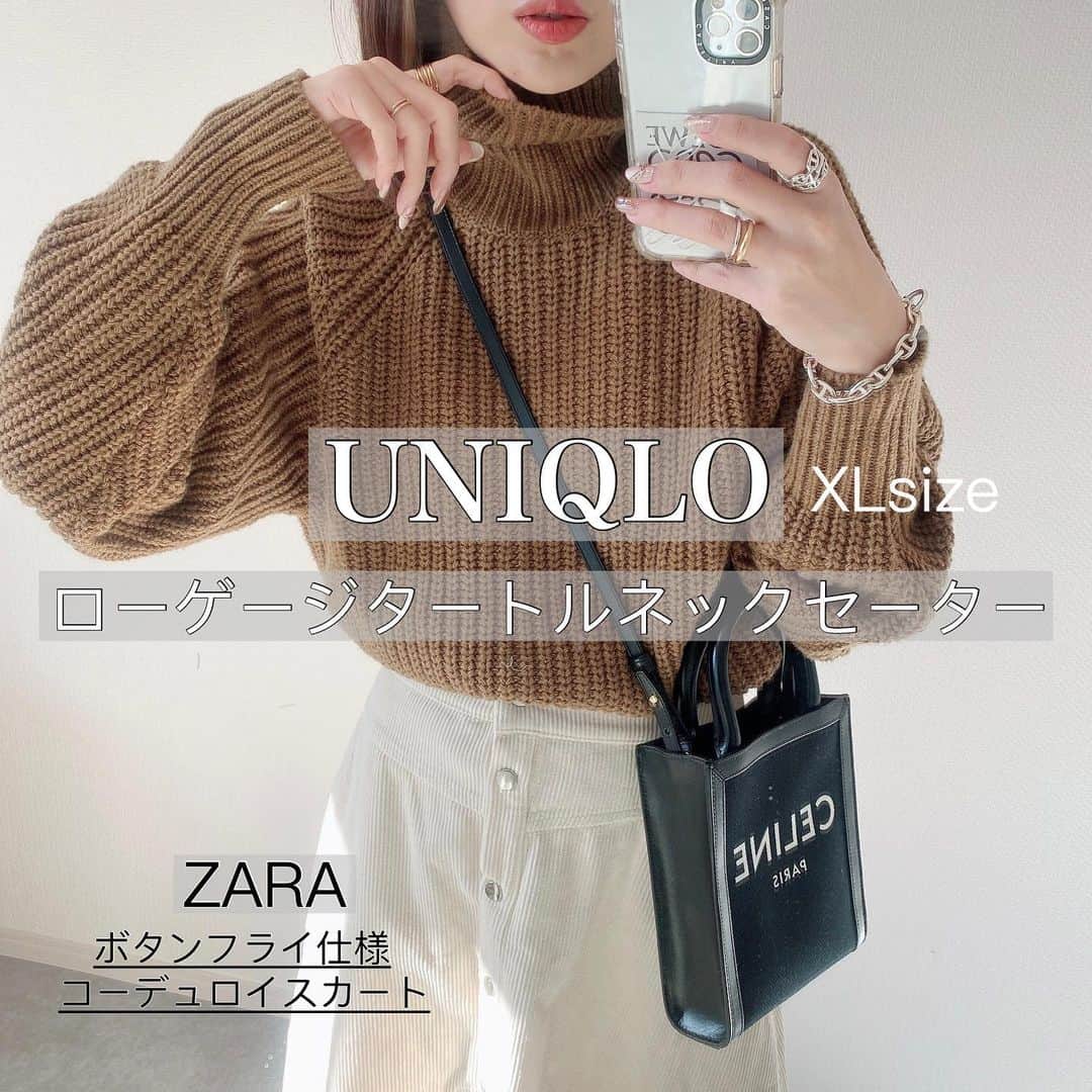 shieさんのインスタグラム写真 - (shieInstagram)「. 発売された時ソッコー完売してた ローゲージニット😫 くそ暑い中買って、やっとちょうどよい季節になった時には売り切れて😂  また1000円お安く売ってる😃💓  ウエスト絞られてるから、タックインしやすくて、重たくないニットだから肩もこらない笑  ニットばっかりですみません😂  #ローゲージタートルネックセーター /#UNIQLO#UNIQLOコーデ#ユニクロニット族  #コーデュロイスカート / #zara #ZARAコーデ」1月12日 21時09分 - shiiii0125