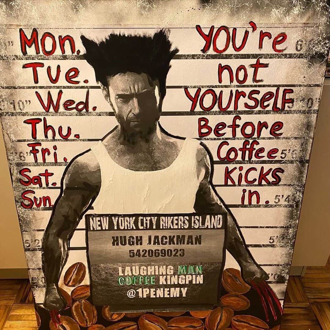 ヒュー・ジャックマンのインスタグラム：「But first, coffee!」