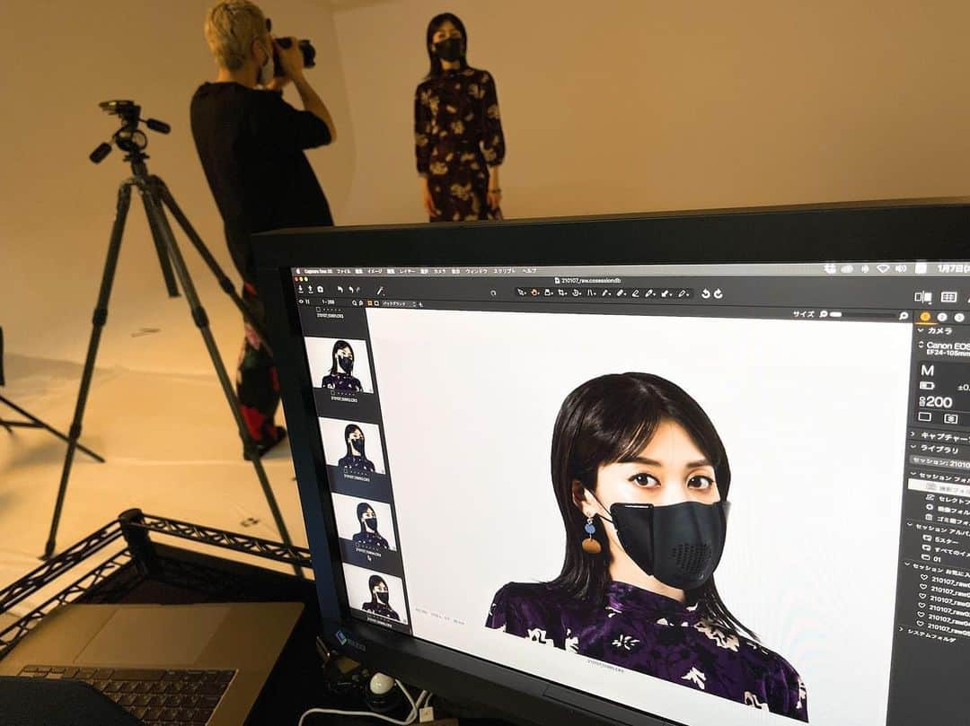 のインスタグラム：「. ドーナッツロボティクス C-FACE イメージモデルをさせていただいています！ 仕上がりはまた後日📸 . 翻訳・音声メモ・声を届ける、スマートマスク「C-FACE」  http://www.donutrobotics.com」