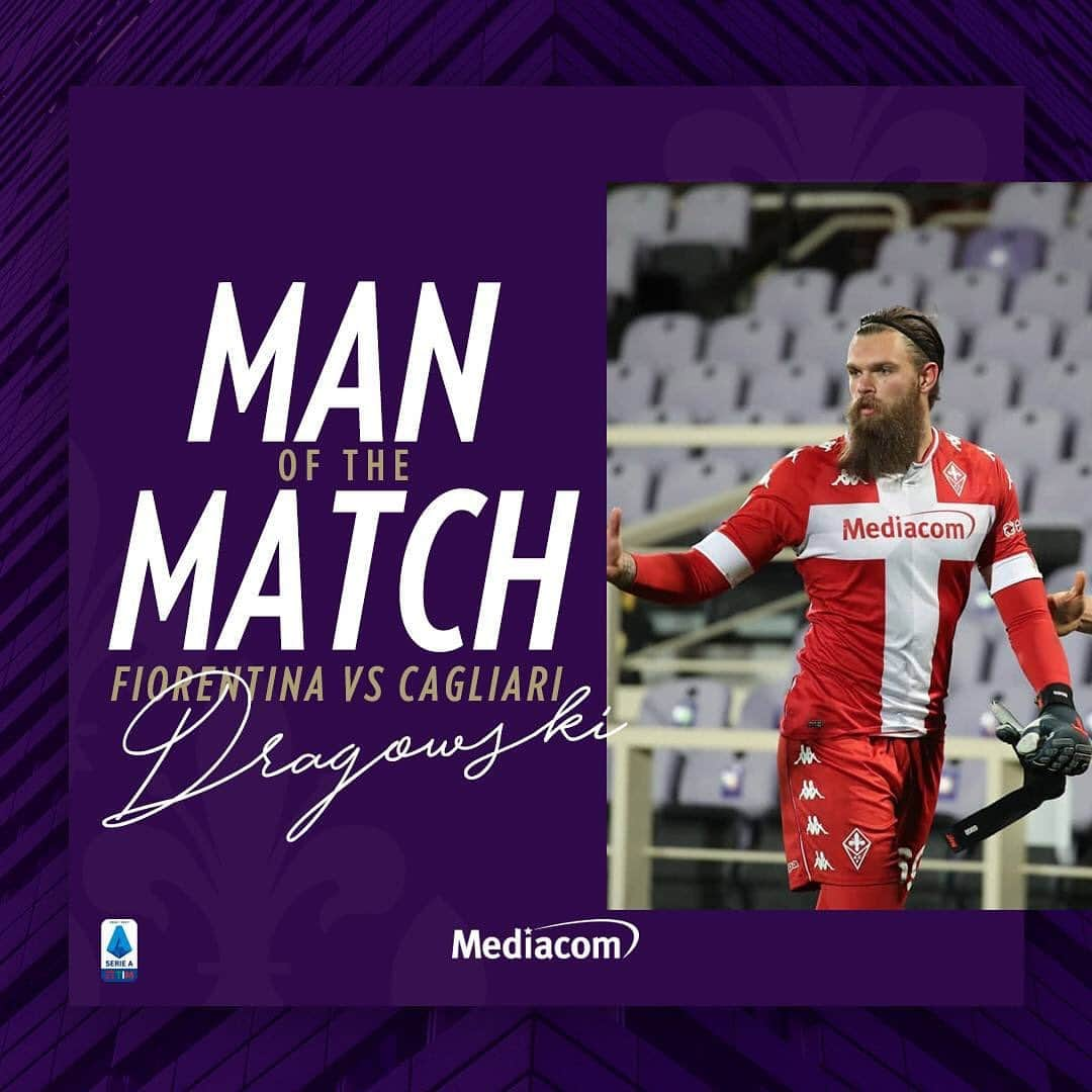 ACFフィオレンティーナさんのインスタグラム写真 - (ACFフィオレンティーナInstagram)「🎖 MAN OF THE MATCH  Il migliore in campo di #FiorentinaCagliari scelto da voi è @bdragowski! 👏 You picked Bartłomiej Drągowski as #FiorentinaCagliari Man of the Match 💪  #ForzaViola 💜 #Fiorentina #ACFFiorentina #ManOfTheMatch #FiorentinaCagliari」1月12日 23時05分 - acffiorentina