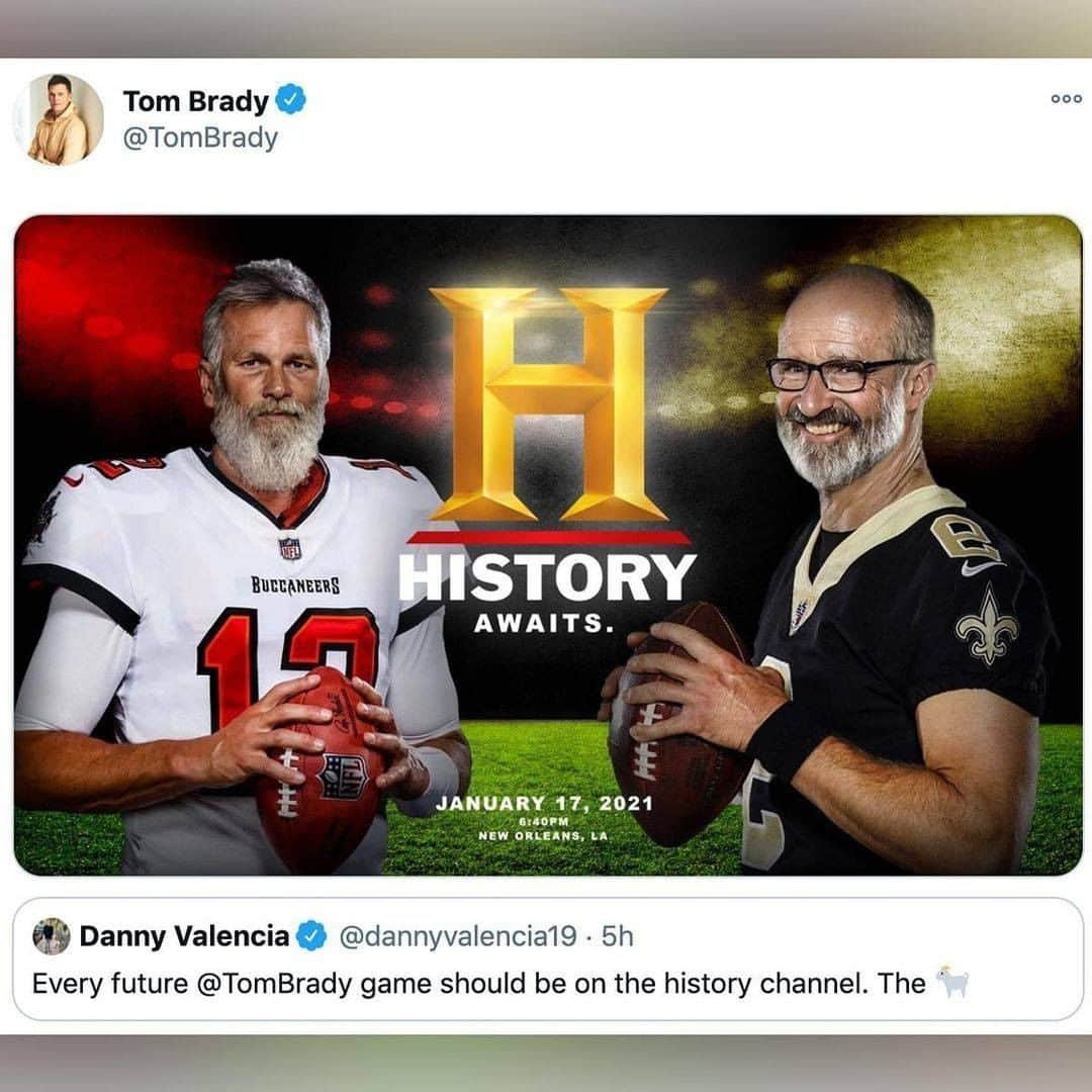 NFLさんのインスタグラム写真 - (NFLInstagram)「@tombrady and @drewbrees got jokes 😂 (via @thecheckdown)  📺: #TBvsNO — Sunday 6:40pm ET on FOX 📱: NFL app // Yahoo Sports app」1月13日 0時02分 - nfl