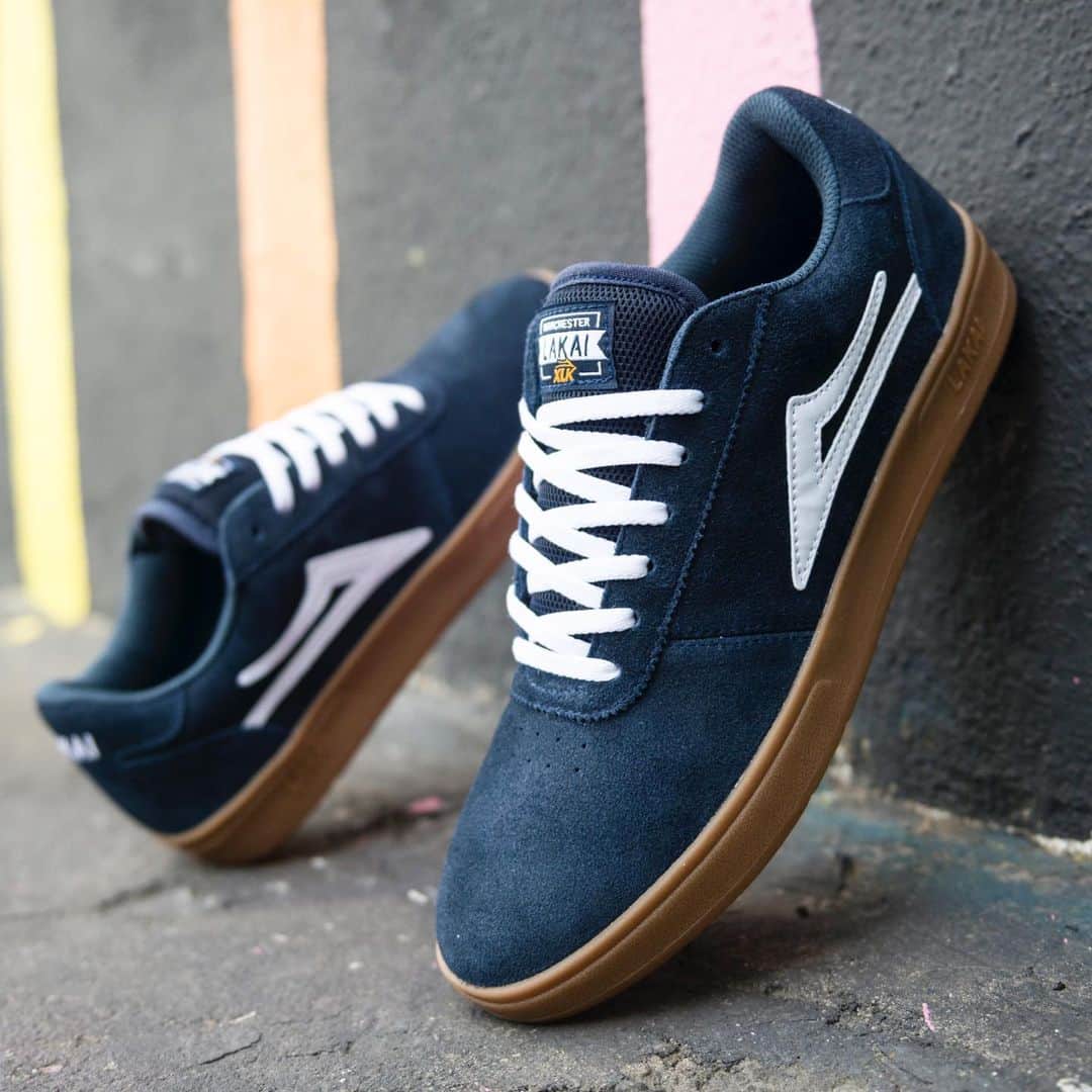 ラカイリミテッドフットウェアのインスタグラム：「Manchester XLK in Navy/Gum Suede Available now at skate shops world wide and Lakai.com #Lakai #TheShoesWeSkate」