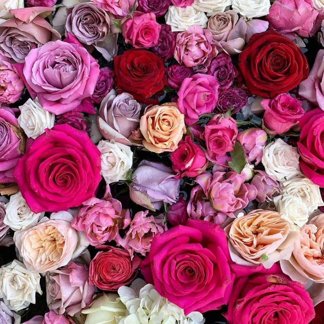 キャット・デルーナのインスタグラム：「During my performances I sometimes like to give flowers to people in the audience. Today I dedicate these flowers and roses to you all! Miss you all! To love, peace and inner happiness. I love you Delunatics🌸🌸🌸」