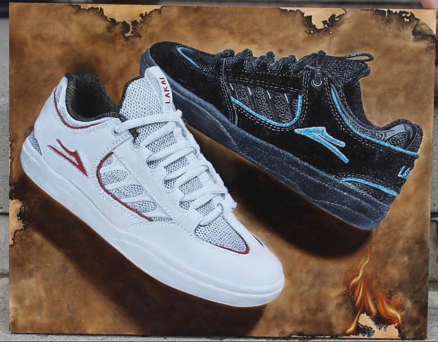 ラカイリミテッドフットウェアのインスタグラム：「The Carroll - hand painted by the talented @rhealin_wlos ✔️🎨  #Lakai #TheShoesWeSkate」